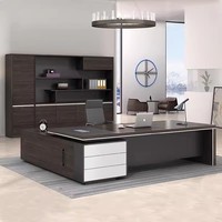 Conjunto de Muebles de Oficina Ejecutiva de Lujo Moderno, Escritorios de Computadora, Mesa de Computadora en Forma de L para Director o Jefe, Personalización de Muebles