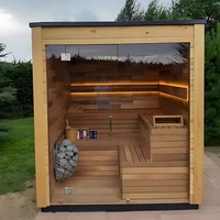 Sauna extérieur préfabriqué sur mesure, livraison rapide, assemblage rapide, sauna carbonisé avec douche, pour hôtel