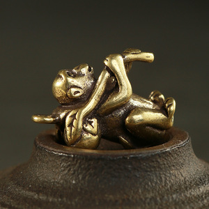 Ornements de singe en laiton, porte-clés micro-sculpté en Bronze antique, accessoires de décoration pour la maison, petite figurine - Product Image 4