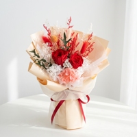 Bouquet de roses éternelles personnalisé fait main, luxe léger, pour cadeau de remise de diplôme, fleurs éternelles en gros