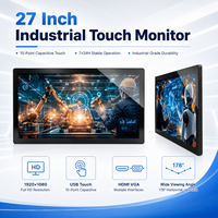 27 Zoll Industrieller Kapazitiver Touchscreen-Monitor 1920x1080 USB VGA Metallgehäuse VESA-Halterung für Automatisierungsgeräte
