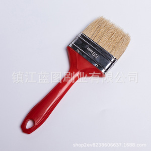 Pinceau plat à poils de porc, manche en plastique rouge, 12-18 mm, origine Zhenjiang, pour peinture - Product Image 5