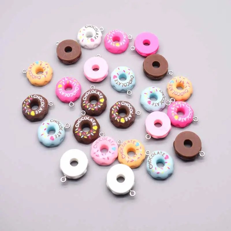 Pingentes de resina de rosca coloridos, pingentes de rosca para decoração diy, brincos, colar, acessórios de joias de moda, 1000/pçs/saco/19*24mm