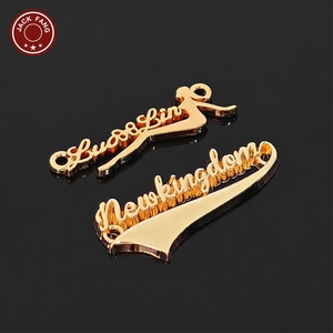 JACK FANG Custom Metal 3D Embossed Logo Labels For Garment Rectangle Laser Cut Gold Rose Gold <b>Names</b> <b>Tags</b> - Product Image 6