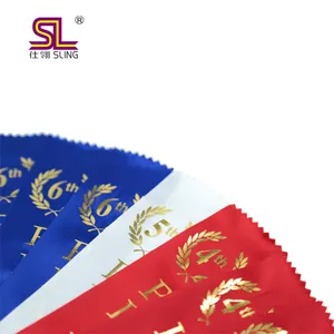 Award Ribbon Custom Logo 2" * 8 " Size Printed Satin for Promotion and Shows