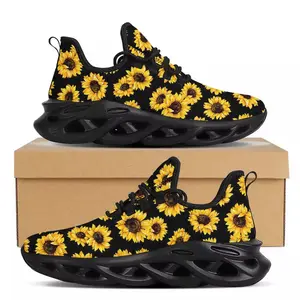 2021 New Arrival Ladies Sneaker Floral Yellow Sunflower Print Women Shoes 2021 Custom Cheap Shoes Women Sneakers Wholesale