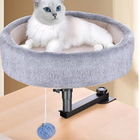Nouveau design Lit de bureau pour chat à cadre en acier à hauteur réglable avec lit à rotation de 360 ° pour le bureau