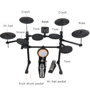 Batería Electrónica Profesional de Fábrica, Kit de Batería Electrónica con <span class=keywords><strong>Doble</strong></span> <span class=keywords><strong>Bombo</strong></span> para Presentaciones de Bandas y Espectáculos en Vivo - Product Image 5