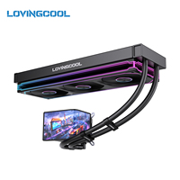 LOVINGCOOL Prix de gros Écran de refroidissement à eau incurvé 3D magnétiquement attachable 360 mm AIO Ventilateur liquide ARGB pour boîtiers d'ordinateur