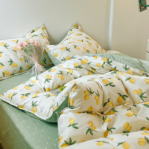 Parure de lit imprimée feuilles de citron vert <span class=keywords><strong>moins</strong></span> chère, ensemble de literie textile moderne pour la maison avec emballage personnalisé - Product Image 5