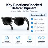 Lunettes intelligentes avec caméra AI, enregistrement vidéo 2K 30fps, traduction en temps réel par IA, assistant vocal intégré, lunettes connectées, IP66