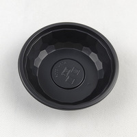 Boîte d'emballage en plastique en PP noir 133*40mm personnalisable pour gâteaux, snacks, biscuits, salades, pain, sucre, transformation alimentaire