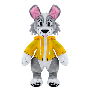 Jouets personnalisés en peluche loup pour enfants, adorable peluche loup de dessin animé, poupée en peluche kawaii anime - Product Image 1