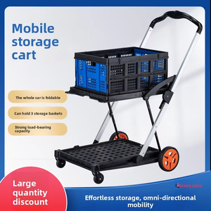 <span class=keywords><strong>Chariot</strong></span> pliable multifonctionnel à 2 niveaux, <span class=keywords><strong>chariot</strong></span> mobile portable, <span class=keywords><strong>chariot</strong></span> à main pour le bureau, l'entrepôt, les événements, le transport de marchandises - Product Image 3