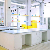 Table de laboratoire de salle de classe universitaire de qualité supérieure Science avec armoire mobile Banc de travail de laboratoire de chimie Table de pharmacie
