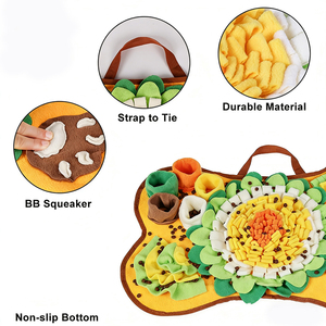 Tapis à renifler pour animaux de compagnie très vendu pour chats et chiens - Jouet interactif de formation à l'alimentation lente avec nourriture cachée lavable - Product Image 4