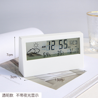 Horloge numérique transparente transparente intelligente Station météo réveil de table thermomètre hygromètre horloge domestique intelligente