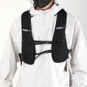 Hip-hop Streetwear Shapewear for Men Function <b>Storage</b> Backpack Nylon Pockets Fashion Waterproof Tactical Vest <b>Chest</b> Packs - Product Image 2