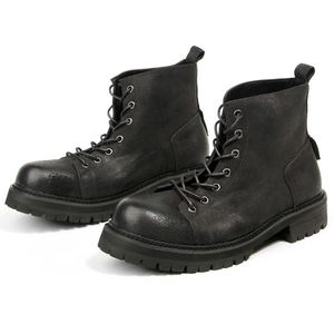 Nouvelles Bottes Formelles Classiques pour Hommes en Cuir Véritable, Bottines en Cuir Pleine Fleur de Vache, à Lacets, pour le Travail en Extérieur - Product Image 2