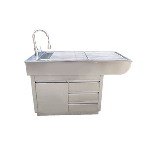 Table d'opération pour animaux de compagnie en acier inoxydable de qualité 304 pour la chirurgie vétérinaire et les soins esthétiques des chiens et des chats - Product Image 5