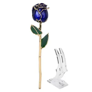 Valentine Day birthday wedding Gifts 24k plated natural flowers with stem Pure handmade eternal roses