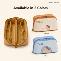 Trousse de Maquillage Portable à Motif Dessin Animé avec Grande Ouverture, Diviseur Zippé, Poche Transparente, Poches Élastiques et Doublure Imperméable en TPU
