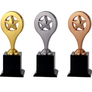 Attractive metal trophy featuring modern craftsmanship and luxurious polished appearance - Product Image 1