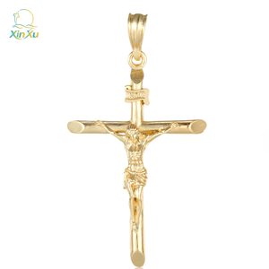 Éxito de Ventas Cruz Religiosa Tricolor Bañada en Oro de 14K, Colgante Cristiano Clásico y Versátil - Product Image 2