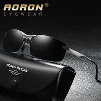 Aoron نصف شبه بدون شفة إطار معدني الرجال القيادة الاستقطاب النظارات الشمسية نظارات شمسية ليلة محرك النظارات A556