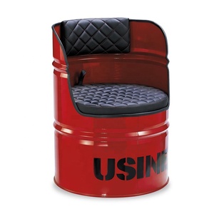 <strong>Retro</strong> <strong>Dining</strong> <strong>Chair</strong> Loft Metal for Cafe Bar Furniture Restaurant Creative Vintage Sofa Iron Oil Drums <strong>Chairs</strong> Paint Bucket - Product Image 1