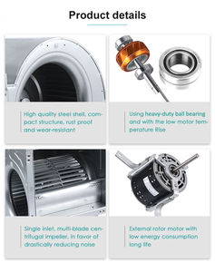 Ventilateur centrifuge automatique à double entrée pour lave-linge, avec boîtier en acier, 3 vitesses, pour personnalisation ODM/OEM - Product Image 5