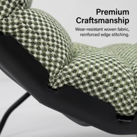 Chaise longue en tissu à motif géométrique moderne, coussin segmenté, structure métallique, fauteuil inclinable de loisirs pour la maison, le balcon, l'hôtel