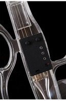 Violon électrique professionnel transparent en gros pour spectacle sur scène et performance solo, facile à connecter à un amplificateur