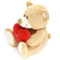 Poupée animaux en peluche personnalisée, ours brun, jouet en peluche, câlin, cœur, vente directe d'usine