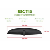 Aile avant en carbone BSC 740 pour hydrofoil, légère et durable, pour planche de surf, pompe à foil et kitesurf
