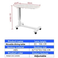 Table de chevet mobile réglable en hauteur Givisen ABS, multifonctionnelle, tout-en-un, table de lit pour patient à roulettes, classe I