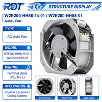 Ventilateur de refroidissement pour machines industrielles W2E200-HH85-01 AC 230V 85W 0.29/0.35A 2550/2800RPM, unité de remplacement pour équipement de ventilation axiale