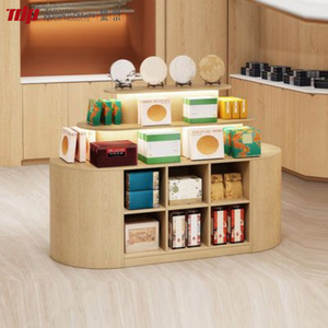 Étagère inclinée autoportante TDP en bois, <span class=keywords><strong>comptoir</strong></span> <span class=keywords><strong>d</strong></span>'exposition pour <span class=keywords><strong>magasin</strong></span> de cosmétiques et de soins de la peau, affichage commercial - Product Image 2