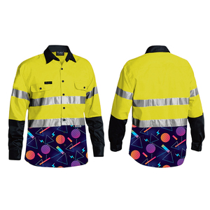 Chemises de travail de sécurité, couleur personnalisée, ruban réfléchissant argenté <span class=keywords><strong>FR</strong></span>, imperméable, résistant au feu, chemise de travail en coton pour hommes - Product Image 3