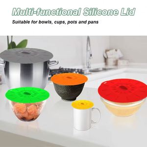 Lot de 5 couvercles alimentaires en silicone résistants à la chaleur et non toxiques pour micro-ondes, couvercles à ventouse, compatibles lave-vaisselle - Product Image 5