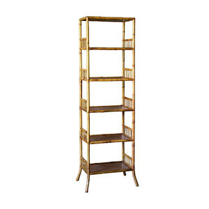 Étagère de rangement en bambou de style chinois, bibliothèque multi-niveaux sur pied pour salle de thé, salon, étagère de présentation - Product Image 5
