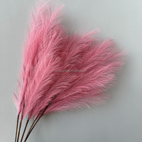 C219 Rumput Pampas Sutra Buatan, Realistis, Berwarna-warni, Bunga Reed Kering, Buket Plume, Dekorasi Pernikahan, Natal, dan Rumah