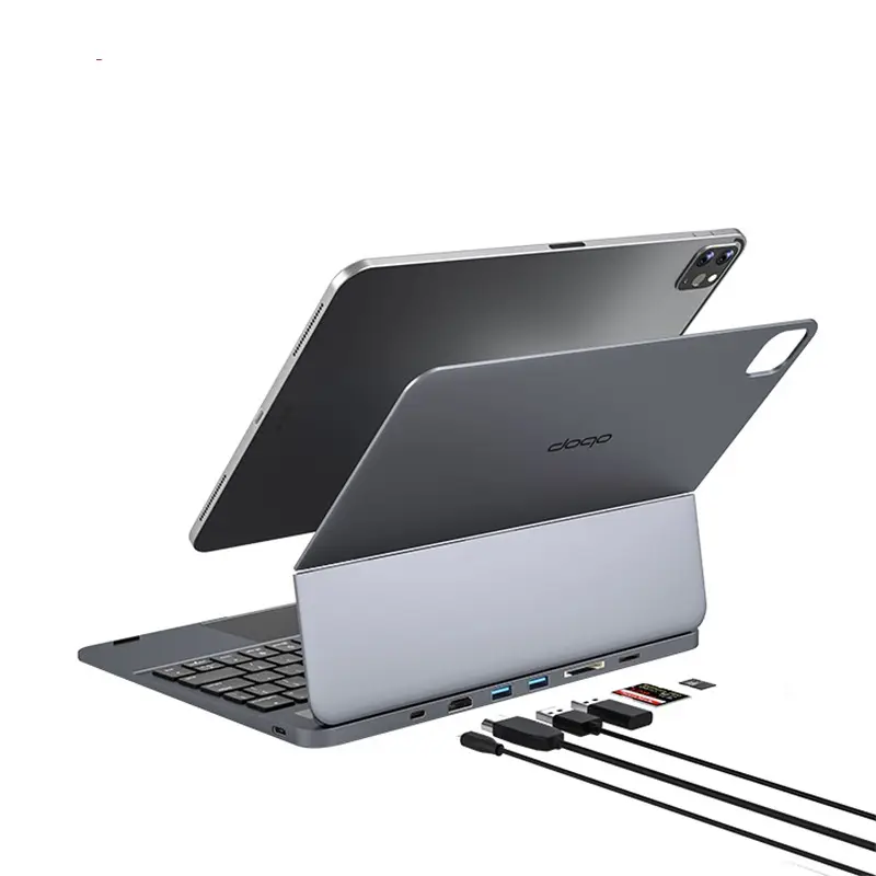 Station d'accueil en alliage d'aluminium clavier magique 7 en 1 support de Suspension magnétique puissant conception pour iPadPro11 2018/2020/2021