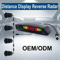 Système de radar de recul de qualité industrielle 12V-100V, écran croissant de 3,5 pouces, 4 capteurs numériques, étanche IP67, détection de 0,3m à 5,0m, 2cm