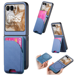 Arrebol PU Leather Fashion Simple Shockproof Flip Kickstand Magnetic Card Holder <strong>Cell</strong> <strong>Phone</strong> <strong>Case</strong> for <strong>Motorola</strong> <strong>Razr</strong> 50/60 - Product Image 1