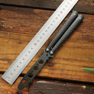 Cuchillo de Práctica de Acero Plegable sin Filo para Entrenamiento de Mano, Juego Deportivo al Aire Libre, Tipo Mariposa, <span class=keywords><strong>CSGO</strong></span> - Product Image 2