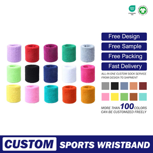 عصابة عرق ملونة مخصصة للتنس وكرة السلة الرياضية منشفة معصم قطن ناعم للصالة الرياضية مع شعار الصيف دعم الحماية من العرق - Product Image 3