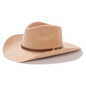 2023 hot pro lã borda larga de alta qualidade homens mulher western jazz designer cowboy fedora sentiu chapéu com logotipo personalizado