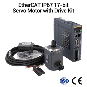 Комплект серводвигателя EtherCAT IP67 17-битный, 400 Вт, 220 В переменного тока, 3000 об/мин, 1.27 Н·м, с приводом для AGV, AMR, роботизированных манипуляторов - Product Image 1