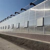 Serre moderne multi-voûtes en polycarbonate pour restaurant écologique et jardin paysager touristique